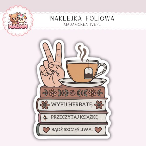 Naklejka foliowa kawa i książki MaDam Creative
