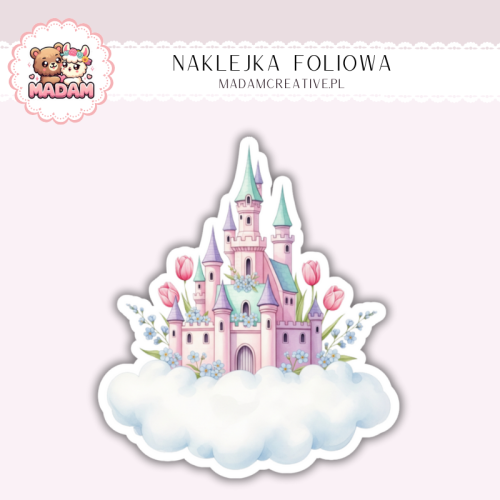 Naklejka foliowa bajkowy zamek pastelowy MaDam Creative