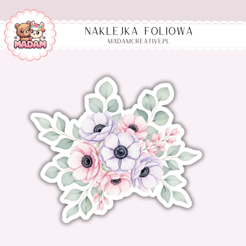 Naklejka foliowa bukiet kwiatów pastelowy MaDam Creative