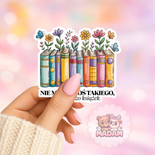 Naklejka foliowa cytat o książkach MaDam Creative