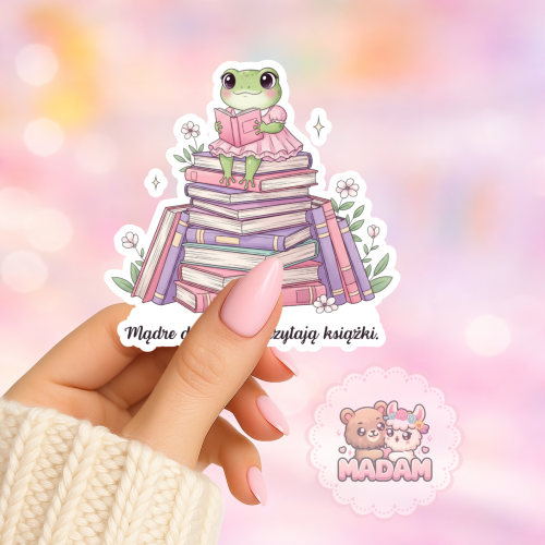 Naklejka foliowa żabka na książkach MaDam Creative