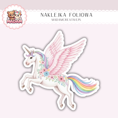 Naklejka foliowa pegaz jednorożec pastelowy MaDam Creative