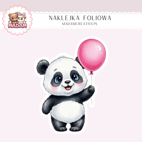 Naklejka foliowa panda z balonem MaDam Creative