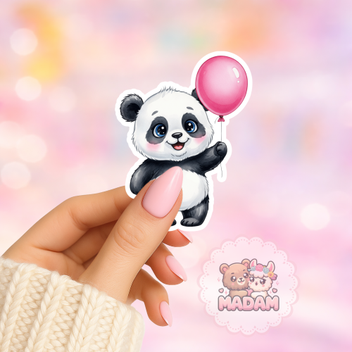 Naklejka foliowa panda z balonem MaDam Creative