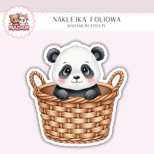 Naklejka foliowa panda w koszyku MaDam Creative