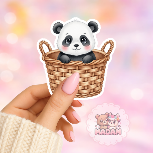 Naklejka foliowa panda w koszyku MaDam Creative