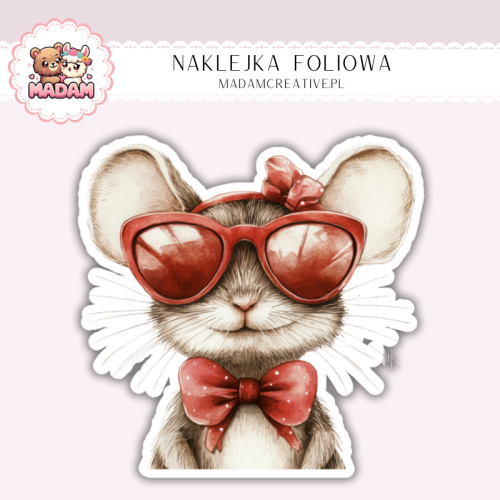 Naklejka foliowa kot w okularach MaDam Creative