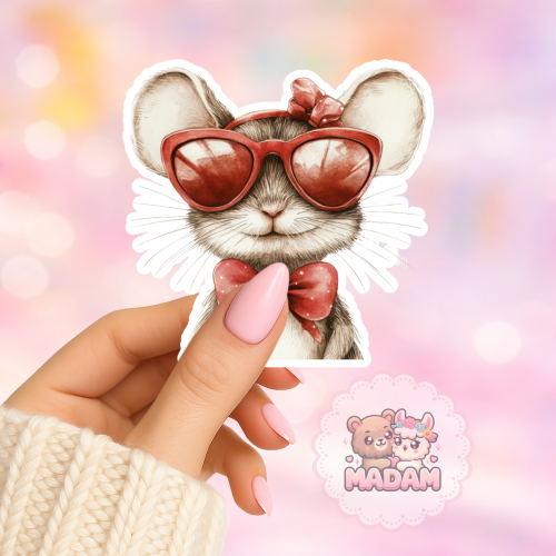 Naklejka foliowa kot w okularach MaDam Creative