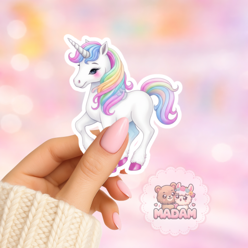 Naklejka foliowa jednorożec tęczowy MaDam Creative