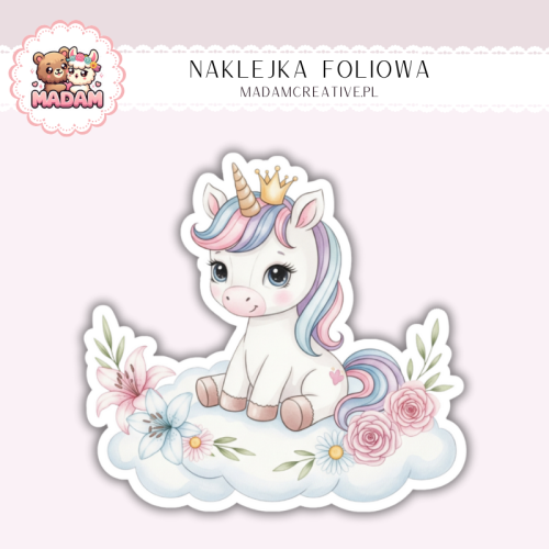 Naklejka foliowa jednorożec pastelowy MaDam Creative