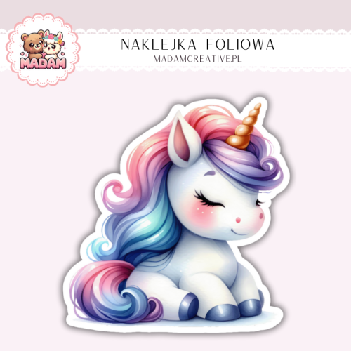 Naklejka foliowa jednorożec pastelowy MaDam Creative