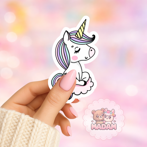 Naklejka foliowa jednorożec na chmurce MaDam Creative