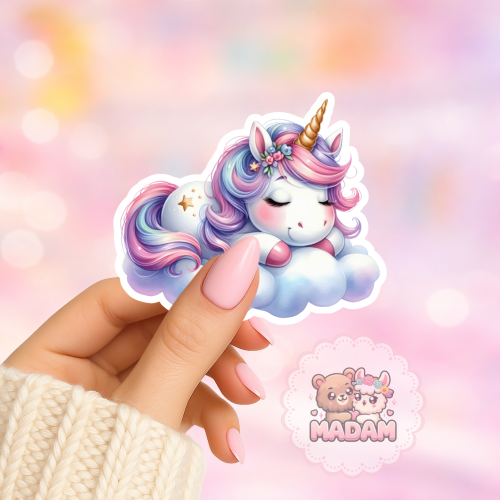 Naklejka foliowa jednorożec na chmurce MaDam Creative