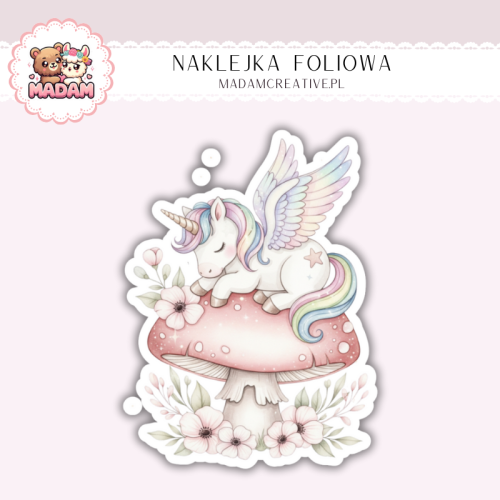 Naklejka foliowa jednorożec na babeczce MaDam Creative