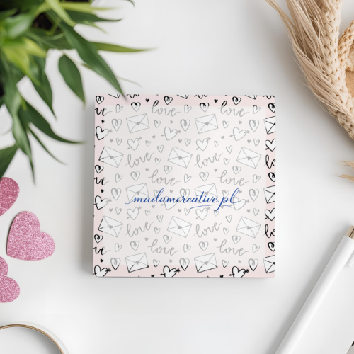 Karteczki do notowania 7,5x7,5 cm 50 szt Walentynkowe Doodles MaDam Creative (2).png