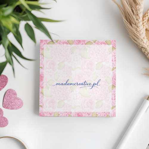 Karteczki do notowania 7,5x7,5 cm 50 szt Różowe Róże MaDam Creative (2).png