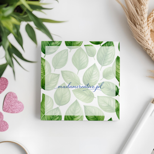 Karteczki do notowania 7,5x7,5 cm 50 szt Liście Zielona Energia MaDam Creative (2).png