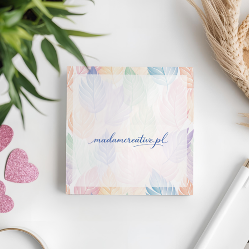 Karteczki do notowania 7,5x7,5 cm 50 szt Liście Morelowy Poranek MaDam Creative (2).png