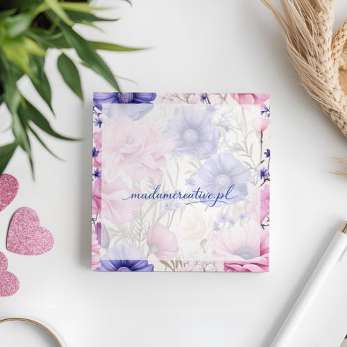 Karteczki do notowania 7,5x7,5 cm 50 szt Pastelowe Akwarelowe Kwiaty MaDam Creative (2).png