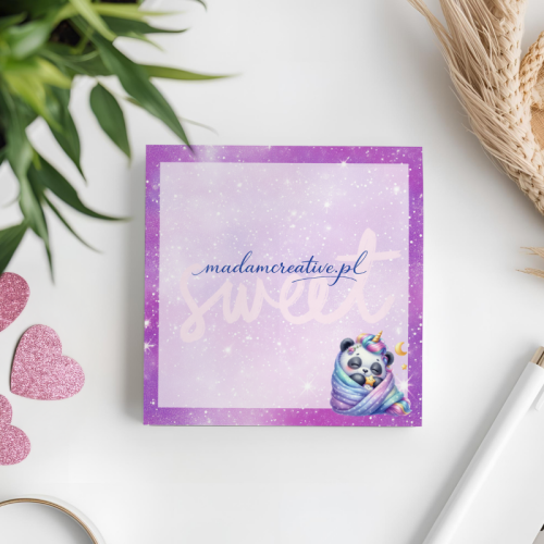 Karteczki do notowania 7,5x7,5 cm 50 szt Sweet Panda Jednorożec Pastelowy MaDam Creativ (2).png