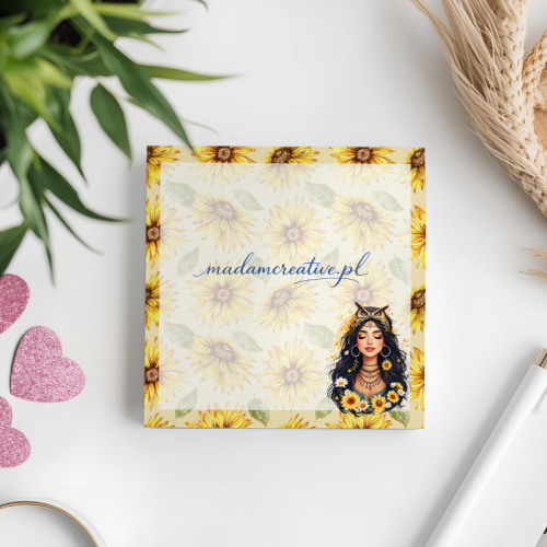 Karteczki do notowania 7,5x7,5 cm 50 szt Dziewczyna w Słonecznikach Boho MaDam Creative (2).png