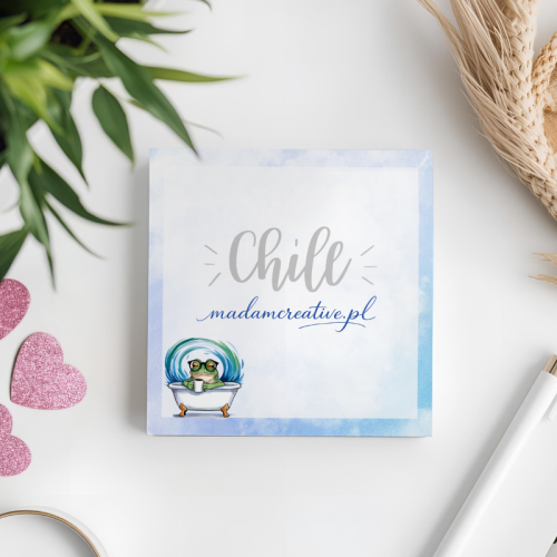 Karteczki do notowania 7,5x7,5 cm 50 szt Żaba w Wannnie Chill Relaks MaDam Creative (2).png
