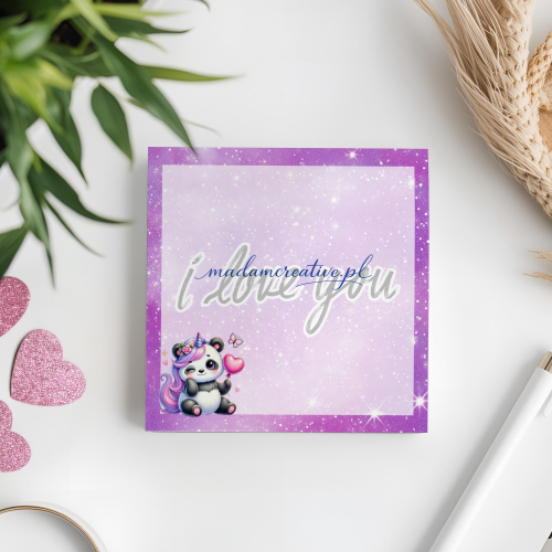 Karteczki do notowania 7,5x7,5 cm 50 szt Świnka w Wianku Kwiatowym MaDam Creative.png