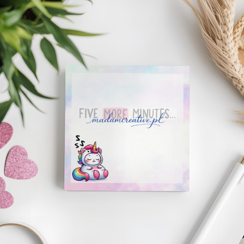 Karteczki do notowania 7,5x7,5 cm 50 szt Jednorożec Five More Minutes MaDam Creative (2).png