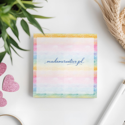 Karteczki do notowania 7,5x7,5 cm 50 szt Tęczowa Akwarela MaDam Creative (2).png