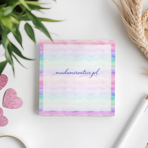 Karteczki do notowania 7,5x7,5 cm 50 szt  tęcza Tęczowa Mgła MaDam Creative (2).png