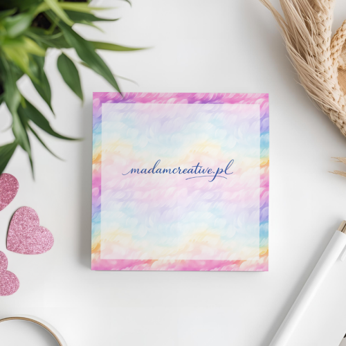 Karteczki do notowania 7,5x7,5 cm 50 szt Tęczowe Pastele MaDam Creative (2).png