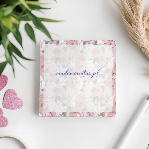 Karteczki do notowania 7,5x7,5 cm 50 szt Blush Koronka MaDam Creative (2).png