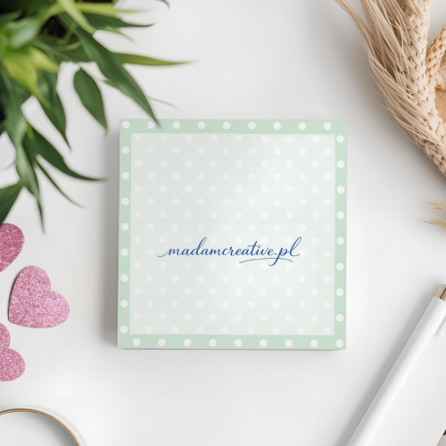 Karteczki do notowania 7,5x7,5 cm 50 szt Pastelowe Groszki Zielone MaDam Creative (2).png