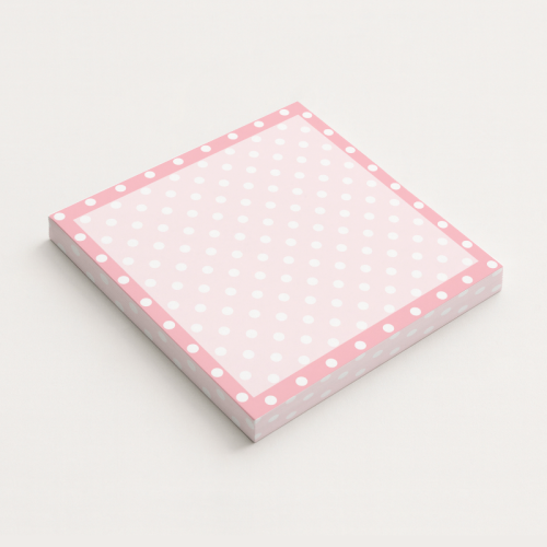 5906040417752 Karteczki do notowania 7,5x7,5 cm 50 szt Pastelowe Groszki Różowe MaDam Creative.png