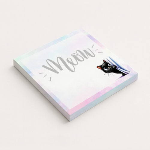 5906040417615 Karteczki do notowania 7,5x7,5 cm 50 szt Kot Meow za Zasłoną MaDam Creative.png