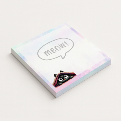 5906040417608 Karteczki do notowania 7,5x7,5 cm 50 szt Czarny Kot Meow Kocyk MaDam Creative.png