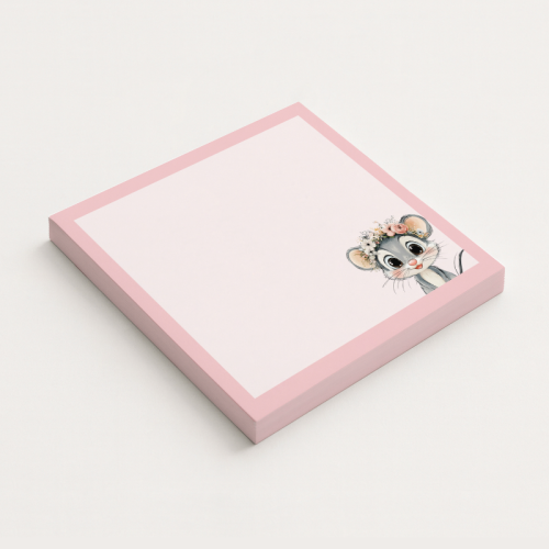 5906040417585 Karteczki do notowania 7,5x7,5 cm 50 szt Myszka w Wianku Pastelowy Róż MaDam Creative.png