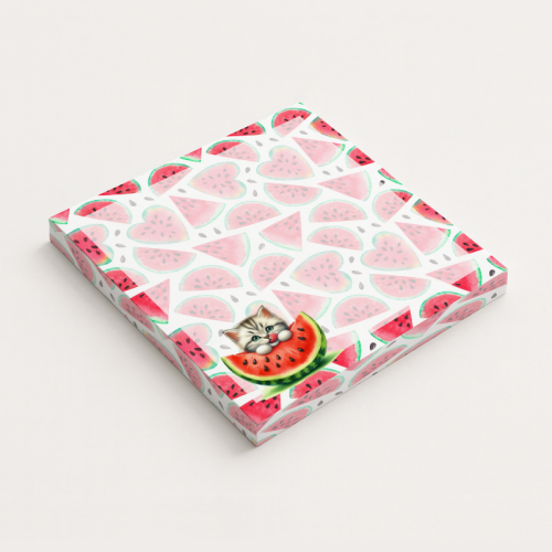 5906040417141 Karteczki do notowania 7,5x7,5 cm 50 szt Kot z Arbuza Owocowy Pastelowy MaDam Creative.png