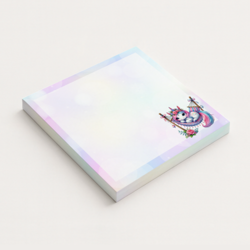 5906040417158 Karteczki do notowania 7,5x7,5 cm 50 szt Jednorożec w Hamaku Pastelowy MaDam Creative.png