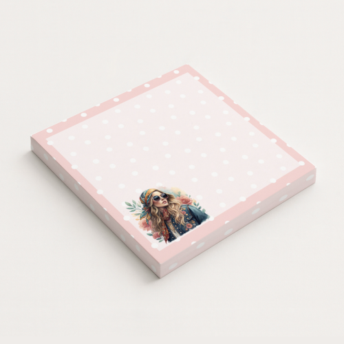 5906040417226 Karteczki do notowania 7,5x7,5 cm 50 szt Styl Boho Dziewczyna z Kwiatami MaDam Creative.png