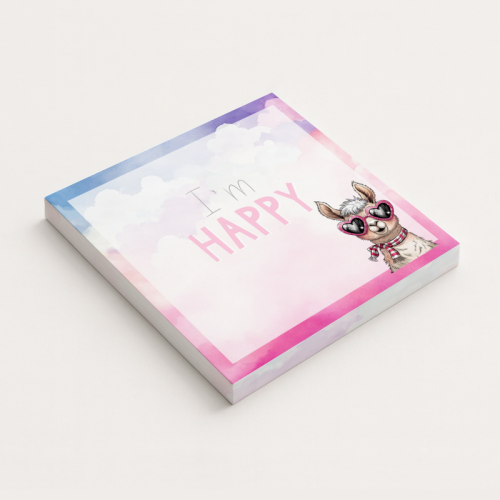 5906040417318 Karteczki do notowania 7,5x7,5 cm 50 szt Lama I’m Happy Różowy Pastelowy MaDam Creative.png