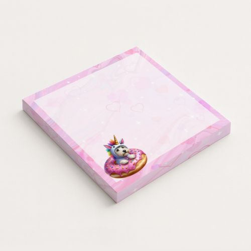 5906040417424 Karteczki do notowania 7,5x7,5 cm 50 szt Piesek Jednorożec Donut Różowy 2 MaDam Creative.png