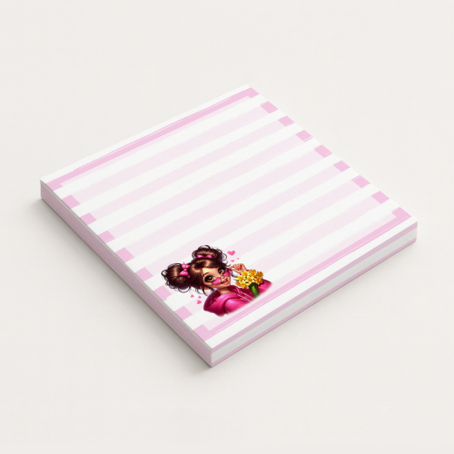 5906040417448 Karteczki do notowania 7,5x7,5 cm 50 szt Dziewczyna z Kwiatami Różowa Bluza MaDam Creative.png