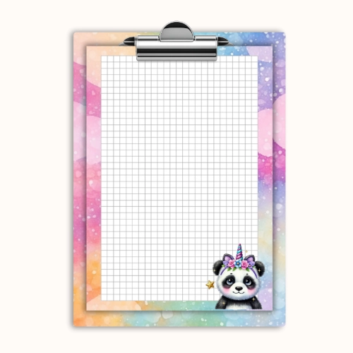 Deska z klipem magnetyczna A6 z notesem Be Happy Panda Jednorożec MaDam Creative