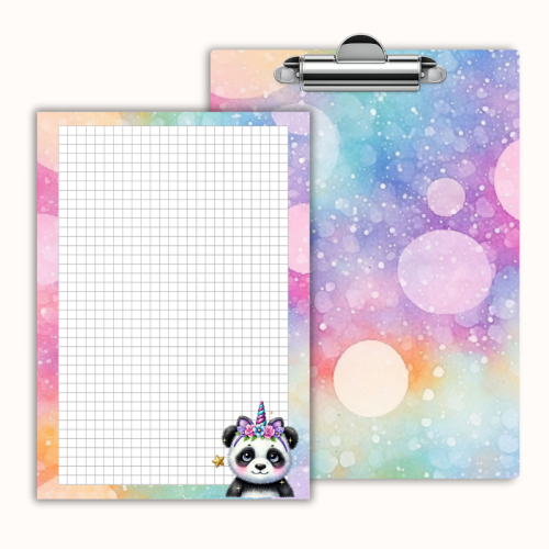 Deska z klipem magnetyczna A6 z notesem Be Happy Panda Jednorożec MaDam Creative