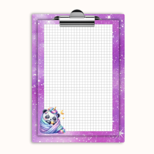 Deska z klipem magnetyczna A6 z notesem Sweet Panda Jednorożec Pastelowy MaDam Creative