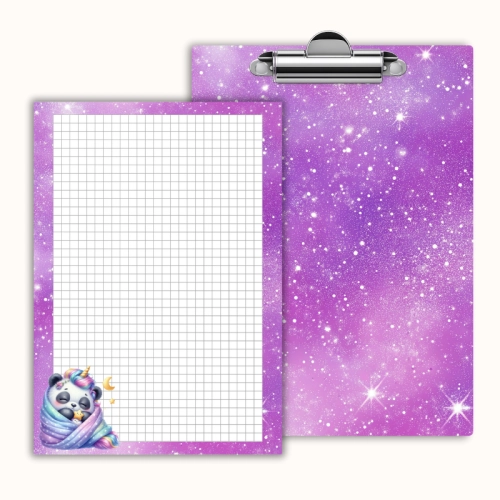 Deska z klipem magnetyczna A6 z notesem Sweet Panda Jednorożec Pastelowy MaDam Creative