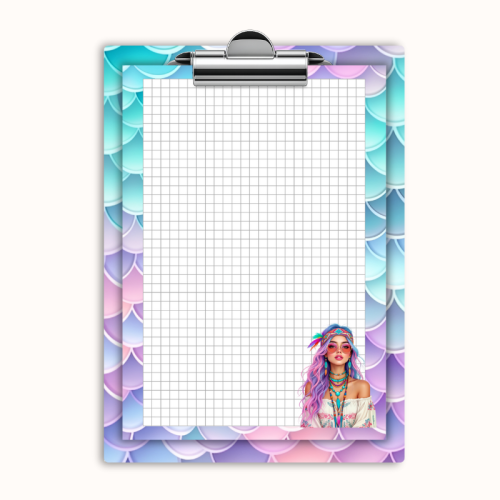 Deska z klipem magnetyczna A6 z notesem Dziewczyna Boho Różowe Włosy MaDam Creative