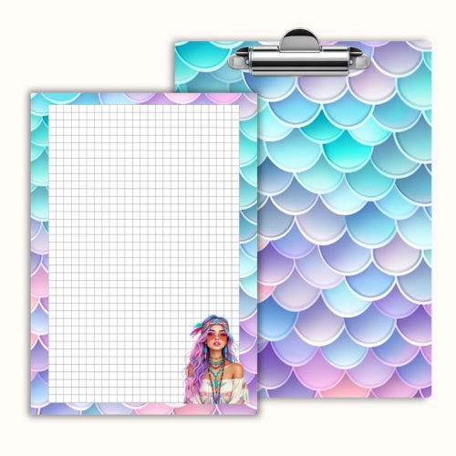 Deska z klipem magnetyczna A6 z notesem Dziewczyna Boho Różowe Włosy MaDam Creative