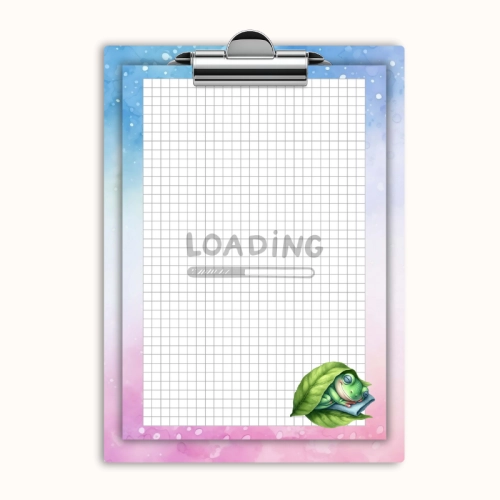 Deska z klipem magnetyczna A6 z notesem Żabka Loading Funny Pastelowy MaDam Creative